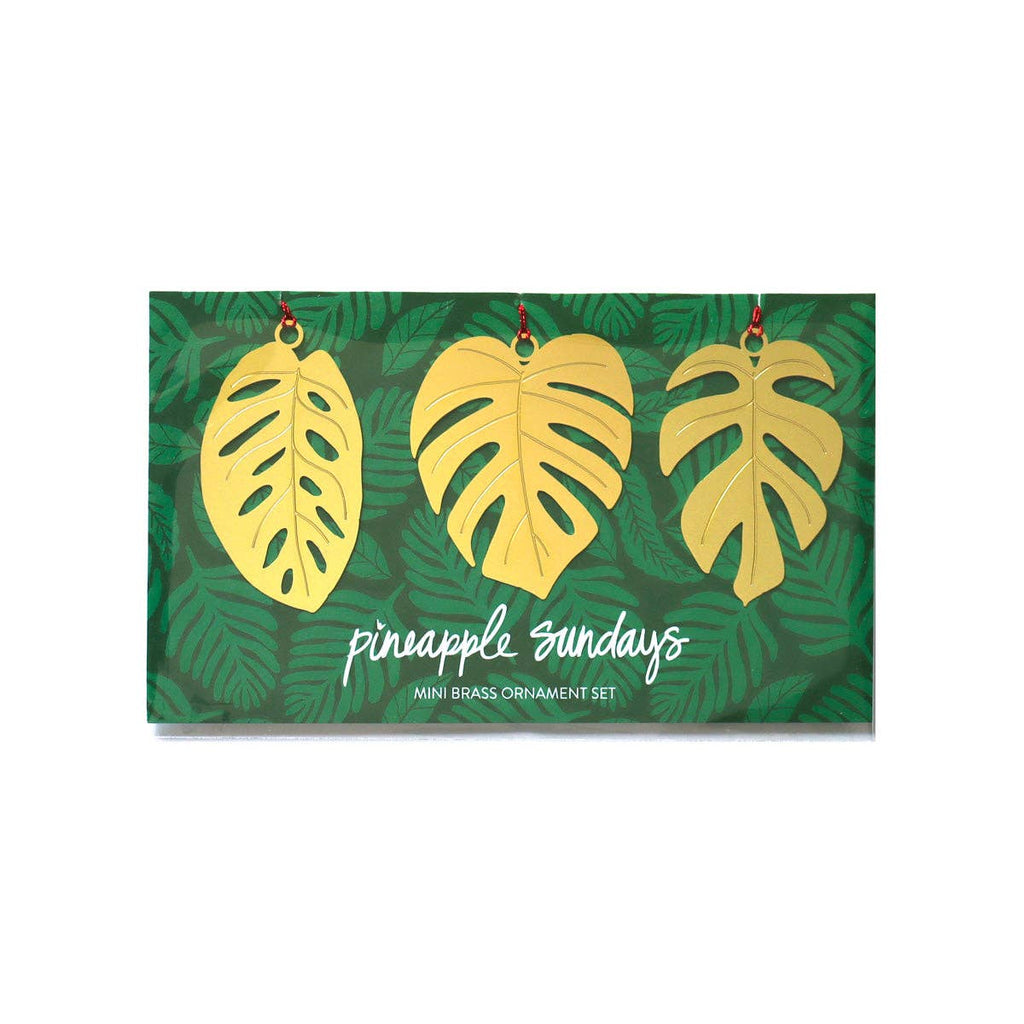 monstera ornament Monstera Mini Brass Ornament Set – Planted